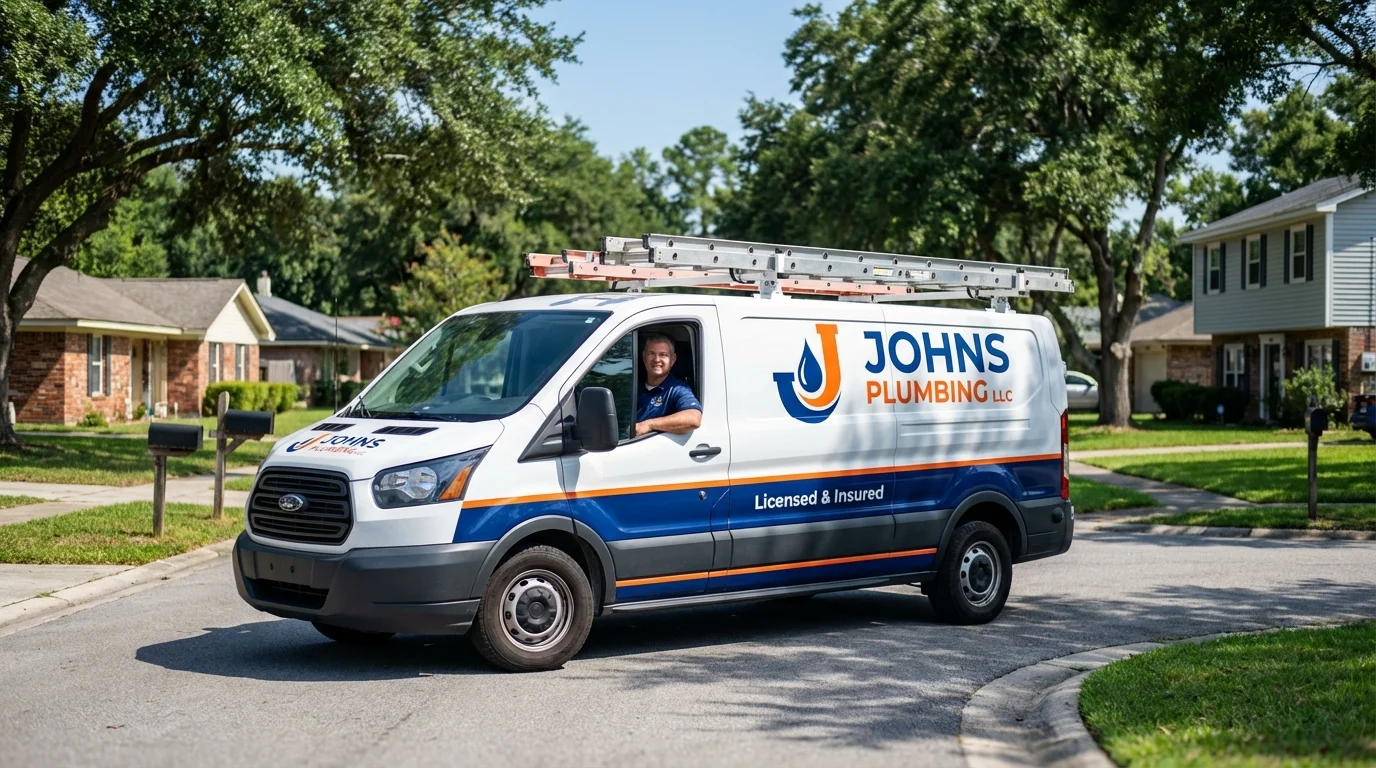 Johns Plumbing LLC service van in Patillas, PR